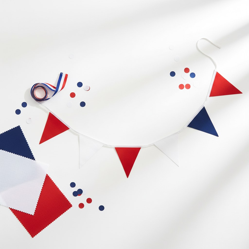 Guirlande Fanions Gigantesque Tricolore · 10 mètres