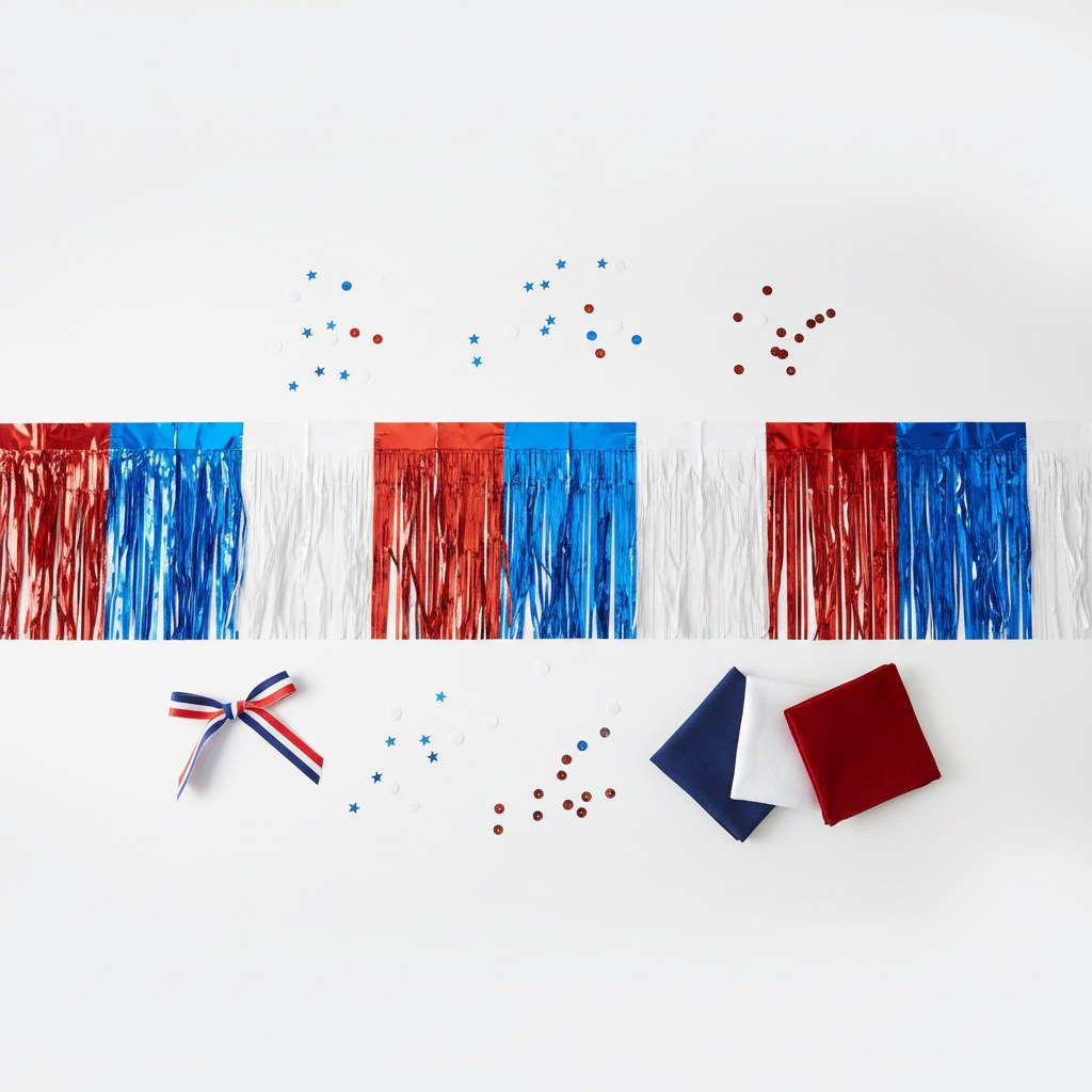 Guirlande Lamée à Franges Tricolore · 2,75 mètres