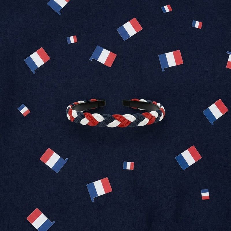 Bandeau Tressé Tricolore Supporter France