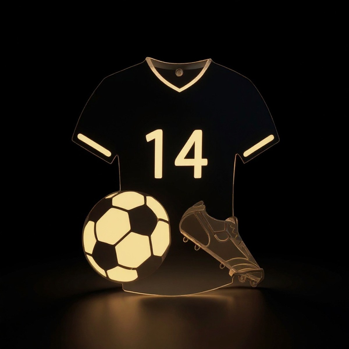 Lampe LED Maillot Foot Prénom — accessoire supporter équipe de France
