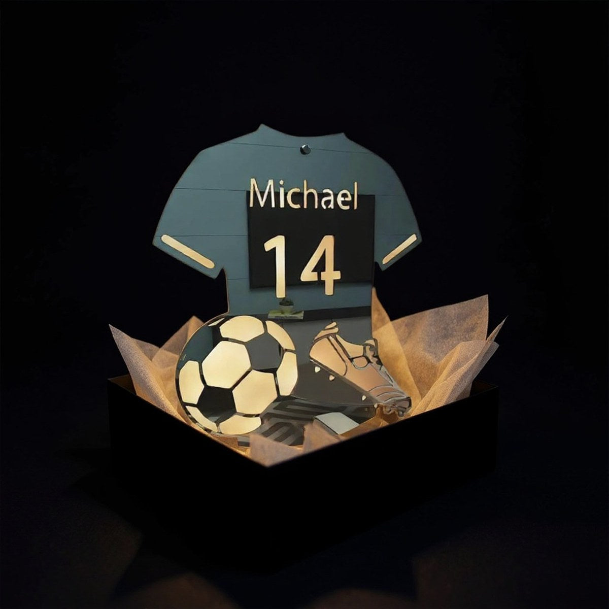 Lampe LED Maillot Foot Prénom — accessoire supporter équipe de France