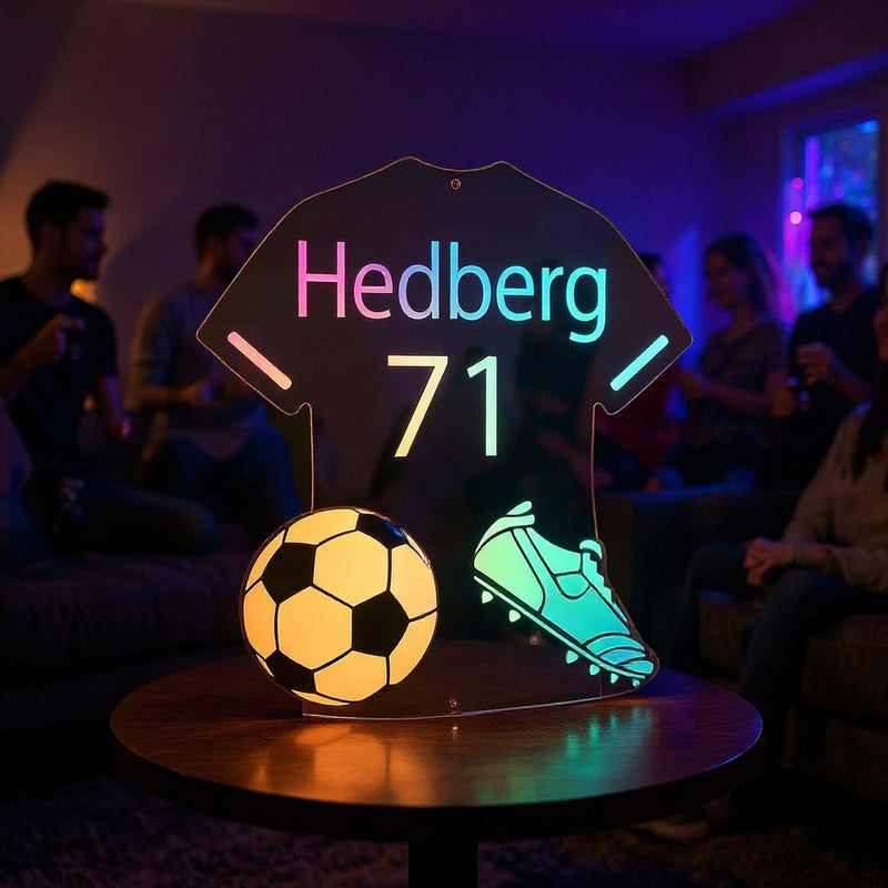Miroir Lumineux Maillot Prénom LED — accessoire supporter équipe de France