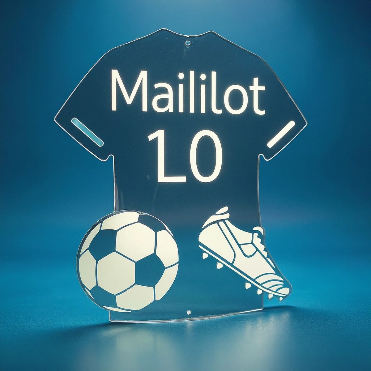 Miroir Lumineux Maillot Prénom LED — soirée match France