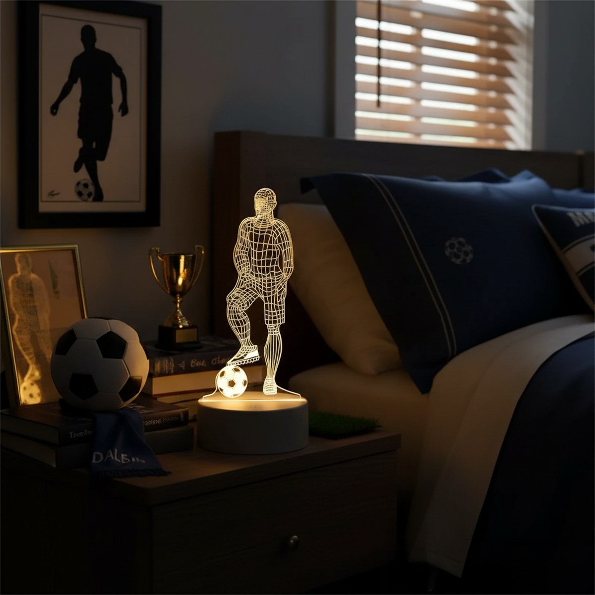 Veilleuse LED Ballon Football · Décoration Chambre Supporter